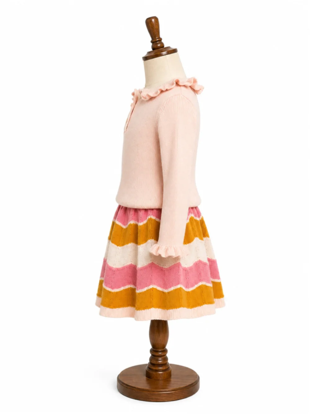 Isaac Mizrahi Toddler Girls Jacquard Sweater & Chevron Skirt Set – Size 2T